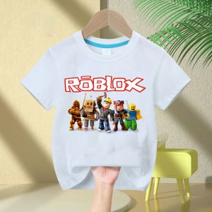 Bandai | Roblox 2026 Kids 100% Cotton T-Shirt – Boys Short-Sleeve Crew Neck T-Shirt with Cartoon Print Girl Casual and Comfortable Top