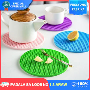 【Utility】Kitchen Placemats Heat Resistant Silicone Table Mat Anti-slip Drink Cup Coasters Home Pot Pad Dish Mat Pot Holder Colorful Dinner Mat