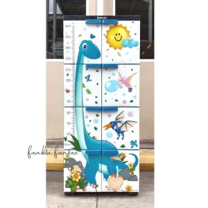 BUBBLE STAR JUMBO LEMARI PAKAIAN PLASTIK SUSUN 4 JERAPAH GAJAH DINO SONIC [BSTAR]
