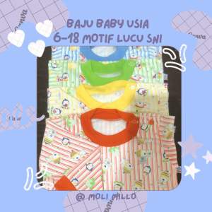 3Pcs baju baby lengan panjangSNI motif by molli millo