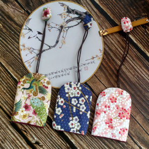 กระเป๋าใส่กุญแจแบบดึงออกงานผ้าแฮนด์เมดงานออกแบบเองปลอกป้องกันกุญแจรีโมทรถยนต์ไอเดียสร้างสรรค์กระเป๋าใส่กุญแจผ้าฝ้ายสไตล์ญี่ปุ่น