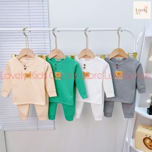 Bộ Quần Áo Dài Tay Thu Đông Cho Bé Trai Bé Gái 8-18kg MIKKO MOM [Siêu Hot] Set Đồ Dài Tay Cho Bé Trai Gái TỔ ONG NHẬP Lovely Kids Official Store