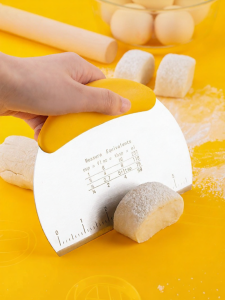 Stainless Steel Measuring Dough Cutter and Scraper Home Baking Tool