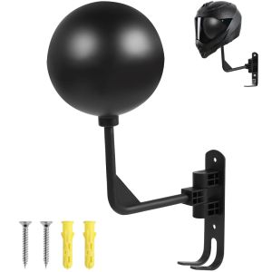 ที่วางหมวกกันน็อครถจักรยานยนต์ติดผนังชั้นวางหมวกกันน็อคพร้อมตะขอคู่ 180 หมุนที่แขวนหมวกกันน็อคประหยัดพื้นที่ชั้นวางหมวกกันน็อครถจักรยานยนต์