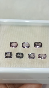 J478 พลอยสปิเนลพม่า เจียระไนเหลี่ยม เนื้อสะอาด สีเทาดำ