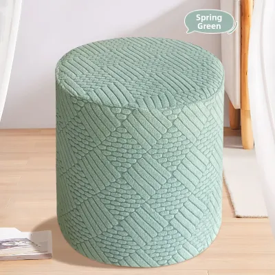 ZIGEGE | Stretch Knit Stool Cover for Round Ottoman Sofa Padded Seat