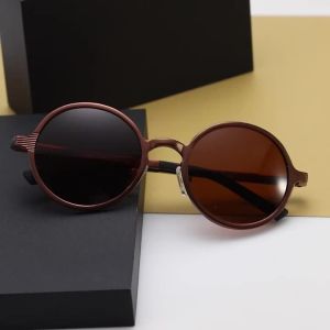 BARCUR Retro Style MenS And WomenS Sunglasses With Oval Frames Made Of Stainless Steel Wear-Resistant And Uv Resistant
