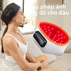 Mũ Phát Triển Tóc Không Dây Có Thể Sạc Lại Di Động 660nm/850nm LED Thiết Bị Trị Liệu Bằng Ánh Sáng Hồng Ngoại Màu Đỏ Để Chăm Sóc Da Đầu Mọc Lại Tóc Nhanh Chóng