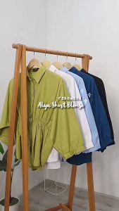 Kemeja Linen Oversize Wanita Atasan Wanita Shrit Polos Alya Lengan Panjang Terbaru