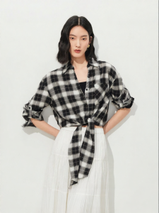 Vero Moda | Summer New Arrival Tencel Checkered Tie Design Womens Shirt
