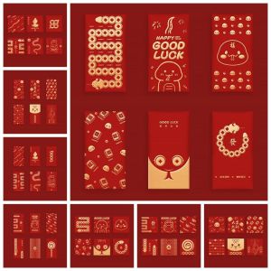 UUMIR 30PCS/Set Thick Paper Red Envelopes: Year Blessing Chinese Style Red Packets