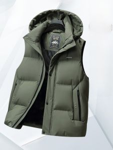 ROMON | Lormen Mens Down Vest Thickened Cold-resistant Warm Duck Feather Sleeveless Jacket Outerwear Vest Fashion Urban Style