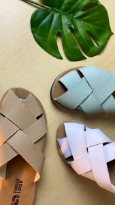 THREELOOK Official - Sandal Kulit Wanita Dewasa Slip On Flat - Aisyah