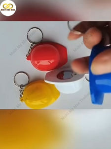 Safety Helmet Keychain Safety Hat Key Ring Men Car Bag Ornaments Accessories Bottle Opener Sports Fans Souvenir Gift Toy