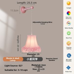 OUCHAO | French Style Decorative Adjustable Lace Pink Wall Light