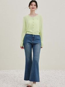 Yigue | Popular Spring New Round Neck Knit Cardigan