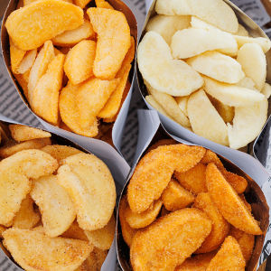 XUNCUIJI | Salty Cheese Thick Cut Potato Chips Ready to Eat Non-Fried