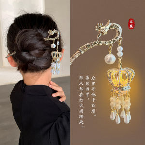 Luminous Lantern Tassel Hairpin Girls Traditional Chinese Style Hair Accessories Hanfu Headwear Childrens Autumn Mid-Autumn Festival