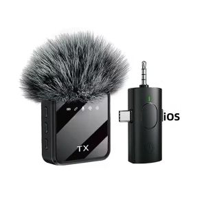 Bộ Micro Không Dây Mini Lavalier Cho iPhone Android - Micro Tụ Điện Khử Tiếng Ồn Dành Cho Phỏng Vấn Vlog Quay Phim Kèm Kẹp