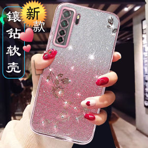 Huawei Nova7SE/Pro Silicone Phone Case Womens Style Full Protection Transparent Soft Shell Anti-Fall Thin Gradient Design Luxury Fashion