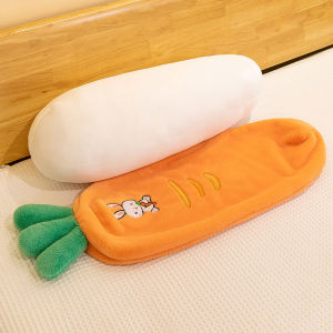 Creative Carrot Long Pillow Sleep Leg-Supporting Girls Bed Cylindrical Stuffed Toy Removable and Washable Pillow
