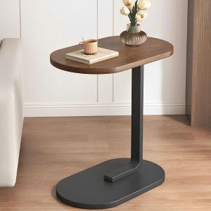 Topstar C Shaped Side Table Organizer Wood Oval Sofa Side Table for Living Room Nordic Small Coffee Table Bedside Table