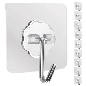 Waterproof and Oilproof Wall Hooks Sticky Hooks for Kitchen Bathroom Shower Door Outdoor Wall Hanging Door Self-adhesive