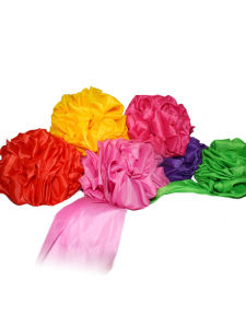Handheld Red Silk Flower Balls For Dance Ceremonies
