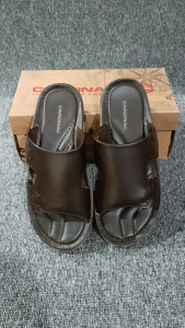 Sandal Selop Pria Kulit Cardinal MC7CKZ1375N 03I RENJI-2 Coklat Tua Kasual Original