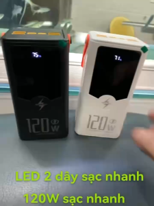 (Tặng Cáp Sạc Nhanh)sạc dự phòng 50000mAh 80000mAh sạc nhanh pin 120W dung lượng lớn có sẵn nhiều dây sạc