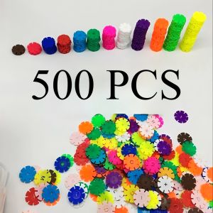 Childrens early education insert bag Snowflake building block set childrens educational building blocks childrens DIY toys