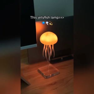 EN ไฟแมงกะพรุนควบคุมด้วยเสียง ชาร์จไฟผ่าน USB ปรับได้ ไฟ LED เปลี่ยนสีได้ โคมไฟข้างเตียงรูปหนวดปลาหมึกแบบยืดหยุ่น