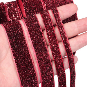 5-10yards 7/10/15/20/25/38mm Velvet Ribbon Sparkle Glitter Red Ribbon For Handmade Gift Bouquet Wrapping Home Party Decorations