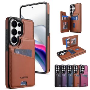 szhaiyu | Cards Solt Wallet Leather Case for Samsung Galaxy S26 S25 Ultra S24 S23 S22 Plus S21 FE A18 A57 A17 A37 A16 A36 A56 Flip Cover