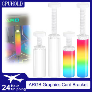 GPUHOLD 5V 3Pin ARGB Graphics Card Bracket Adjustable Telescopic Rotary GPU Brace Support Stand GPU Video Card Holder