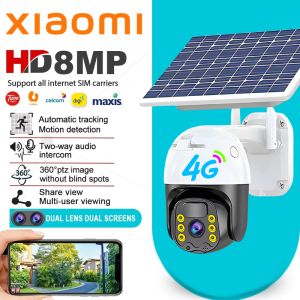 Xiaomi 4G SIM Outdoor Solar CCTV Camera Connect Cellphone With Solar Panel and Battery Smart IP Security Camera Auto Tracking Night Vision Waterproof CCTV Camera Built-in Battery