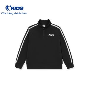 Qiaodan | Áo Hoodie Cổ Đứng Half-Zip Cho Bé Trai Mùa Xuân