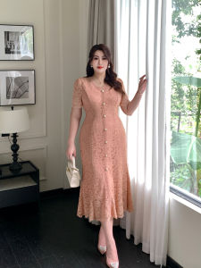 GLEC | High End Heavywork French Style Lace Fish Tail Dress
