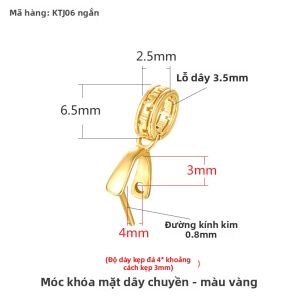 Phụ Kiện Khóa Trang Sức Bạc Ý Mạ Vàng 18K