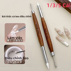 Bộ Bút Móng Tay Nghệ Thuật Hai Đầu-Bàn Chải Gel Silicon Dùng Cho Đầu Làm Móng Tay Nối Dài Acrylic Người Xây Dựng Thích Ứng & Điều Chỉnh Keo 1/3/5 Combo