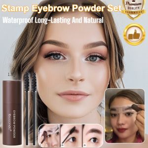 Eyebrow Powder Stamp Waterproof Long-Lasting And Natural Eyebrow Powder Multi-Use Hairline Powder With Eyebrow Card