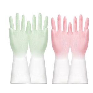 ถุงมือทำความสะอาดในครัวเรือนกันน้ำไม่ลื่นทนทานถุงมือล้างจานในครัวถุงมือแขนยาวสำหรับงานบ้านซักผ้าล้างรถ