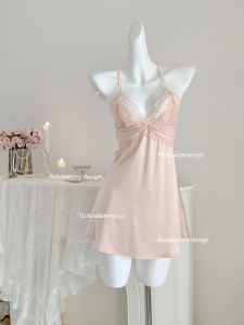 Roseberrrry Pure Desire เซ็กซี่ ลูกไม้ ชุดราตรีสไตล์เจ้าหญิง ฤดูใบไม้ผลิ ฤดูร้อน ชุดนอน ไม่มีสาย กระโปรงสั้น บริการบ้านคอวี