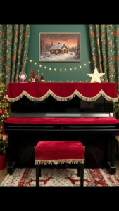 Khăn phủ đàn piano cơ đàn piano điện tử 88 phím trang trí năm mới Tết giáng sinh noel sang trọng cao cấp