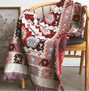 Retro American Style Sofa Cover Cloth Blanket Casual Old Fashioned Couch Throw Bed Blanket Knitted Woolen Blanket Cotton Polyester