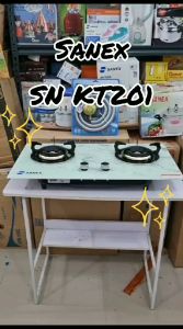 SANEX Kompor Tanam & Meja Kaca 2 Tungku 2 In 1 Marble Series SN-KT201 Api Tornado Warna Hitam & Putih Marmer