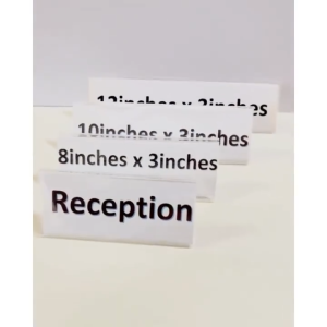 5PCS Table Name Sign Holder Clear Acrylic Stand SLANT style [12" x 3"] Landscape One sided Display