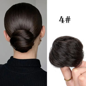 WIGSIN Synthetic Straight Donut Chignon Hairpieces Ombre Elastic Updo Chignon Fluffy Messy Scrunchies Hair Bun for Women