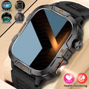 2025 New Military Smart Watch Men Health Monitor 3ATM Waterproof Outdoor Sport Tracker BT Voice Call Smartwatch 2025New