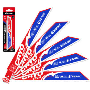 EZARC 9/6 Reciprocating Saw Blades 5Pcs Bi-Metal Cryo Tech 18TPI Sabre Saw Blades for Metal Cutting 150mm/225mm Tool
